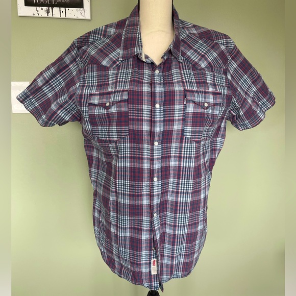 Levi’s Plaid Button Down Collared Shirt XL - Picture 1 of 3